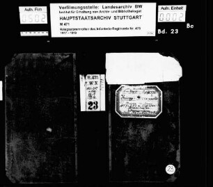 Kriegsstammrolle der Minenwerferkompanie