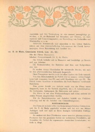 22. E. de Haen, Chemische Fabrik, List. (II., III.)