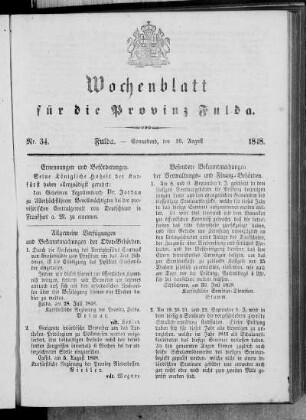 Nr. 34, Ausgabe vom 19. August 1848