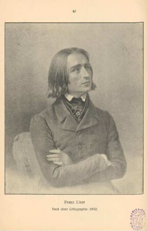 Franz Liszt. Nach einer Lithoraphie (1842)