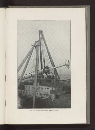 Einsetzen eines Mastes in ein Panzerschiff