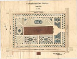 Voit, August von; München; Neue Pinakothek - Lageplan