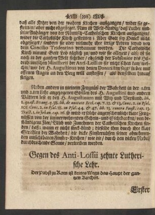 Gegen des Anti-Lossii zehnte Lutherische Lehr