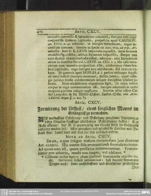 Artic. CXCV. Formierung der Urtheil, eines sorglichen Manns im Gefängniß zu bewahren