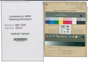 Entnazifizierung Herbert Kalthoff , geb. 31.07.1920 (Kaufm.Angestellter)