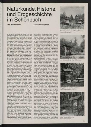 85-89, Naturkunde, Historie und Erdgeschichte im Schönbuch