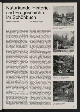 85-89, Naturkunde, Historie und Erdgeschichte im Schönbuch