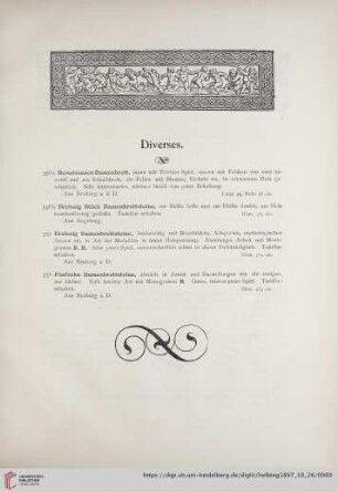 Diverses (Nr. 356a-358)
