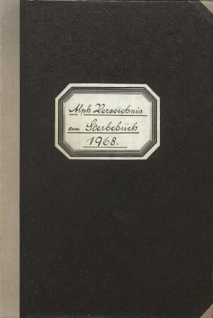 Jahrestabellen Sterbefälle Solingen 1968