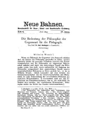 Die Bedeutung der Philosophie der Gegenwart für die Pädagogik : (Fortsetzung)