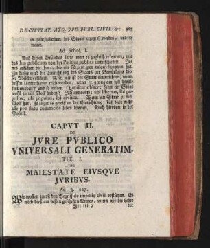 Caput II. De Iure Publico Universale Generatim