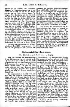 Wohnungspolitische Forderungen