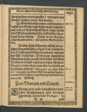 Zum Vierdten und Letzten.