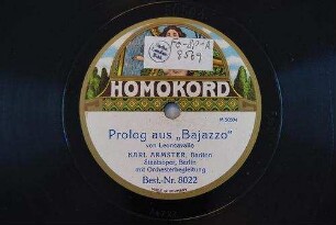 Prolog aus "Bajazzo" / von Leoncavallo