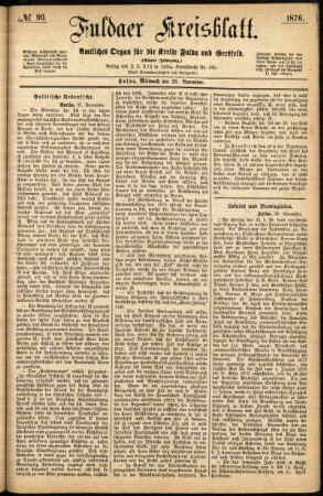 Ausgabe vom Mittwoch, den 29. November 1876.