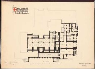 Fest- und Gesellschaftshaus für die deutsche Marine Schinkelwettbewerb 1899: Grundriss KG 1:200