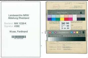 Entnazifizierung Ferdinand Kruse , geb. 02.09.1890 (Lehrer)