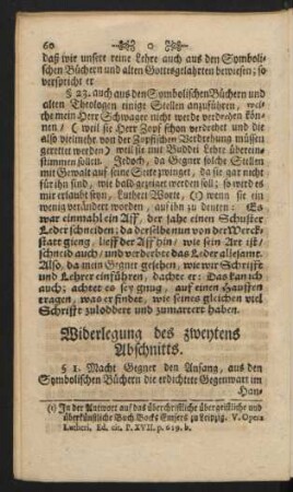 Widerlegung des zweyten Abschnitts