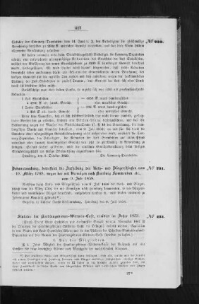 Statuten der Handlungsdiener-Wittwen-Kasse, revidirt im Jahre 1853.