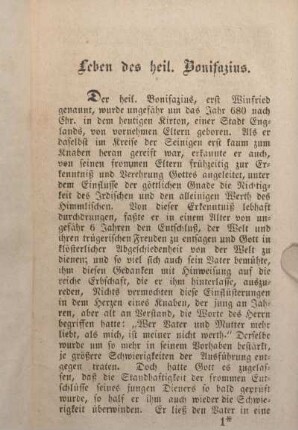 Leben des heil. Bonifazius.