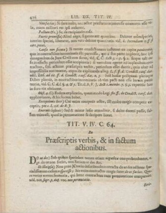 Tit. V. IV. C. 64. De Præscriptis verbis, & in factum actionibus.