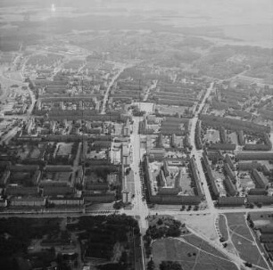 Wohngebiete in Eisenhüttenstadt : Blickrichtung Südwesten