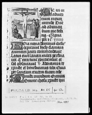 Stundenbuch, ad usum Romanum — Kreuzigung Christi, Folio 37verso