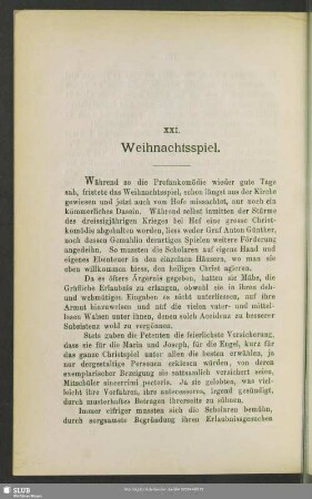 XXI. Weihnachtsspiel