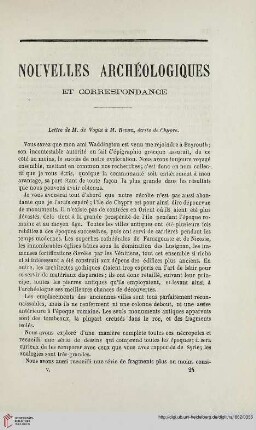 Nouvelles archéologiques et correspondance