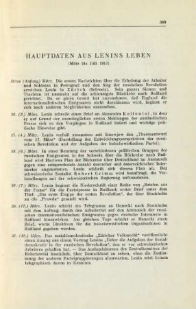Hauptdaten Aus Lenins Leben (März bis Juli 1917)