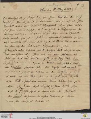 Brief von Joseph von Hammer-Purgstall an Friedrich Creuzer