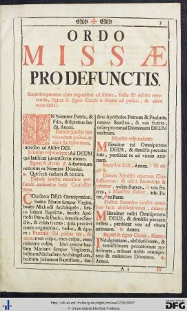 Ordo Missae Pro Defunctis.