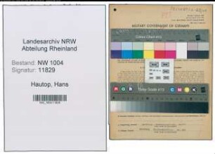 Entnazifizierung Hans Hautop , geb. 03.10.1904 (Postschaffner)