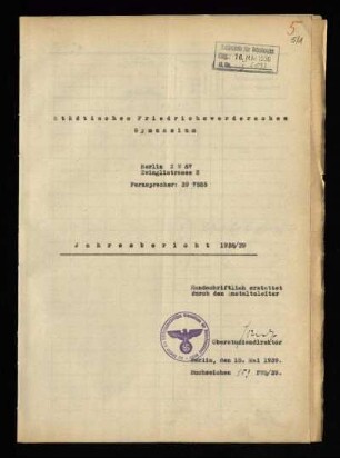1938/39: Jahresbericht ... - 1938/39