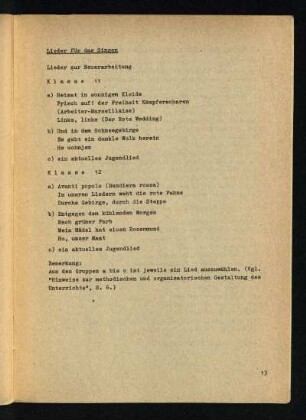 Lieder für das Singen