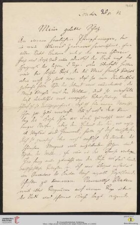 Heid. Hs. 3484,411: Brief von Eberhard Gothein an Marie Luise Gothein