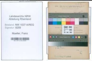 Entnazifizierung Franz Mueller , geb. 01.04.1885 ()