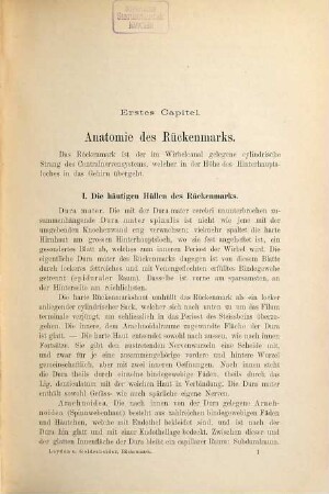 Die Erkrankungen des Rückenmarks und der Medulla oblongata, 1. Allgemeiner Theil