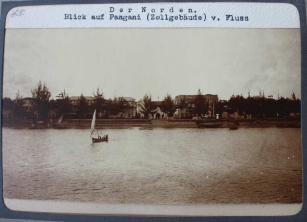 The north. View of Pangani (customs building) from the river