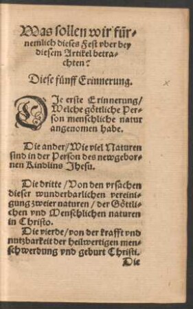 Diese fünff Erinnerung.