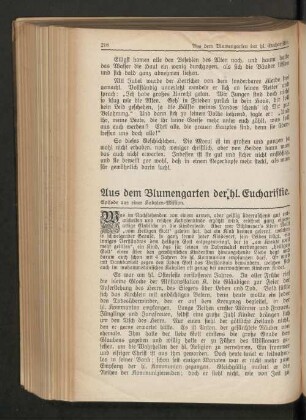 Aus dem Blumengarten der hl. Eucharistie