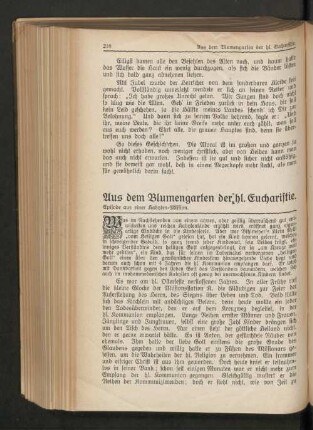 Aus dem Blumengarten der hl. Eucharistie