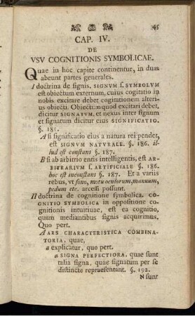 Cap. IV. Usu cognitionis symbolicae.