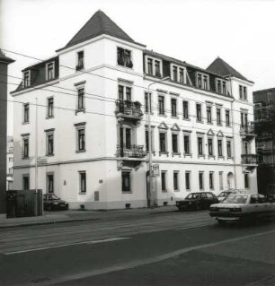 Dresden-Pieschen, Großenhainer Straße 86/84. Doppelwohnhaus (um 1895). Straßenansicht