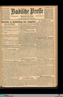 Badische Presse : Generalanzeiger der Residenz Karlsruhe und des Großherzogtums Baden, Abendausgabe