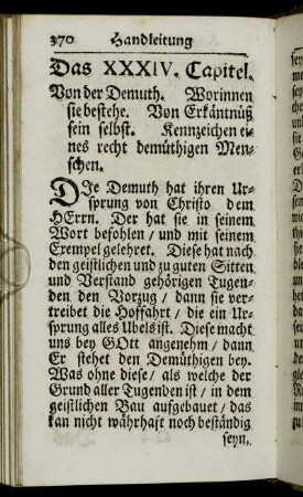Das XXXIV. Capitel. Von der Demuth.[...]