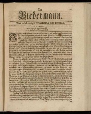 Vier und dreyßigstes Blatt 1727. den 22. December