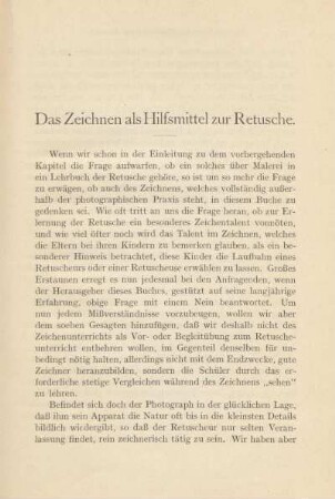 Das Zeichnen als Hilfsmittel zur Retusche