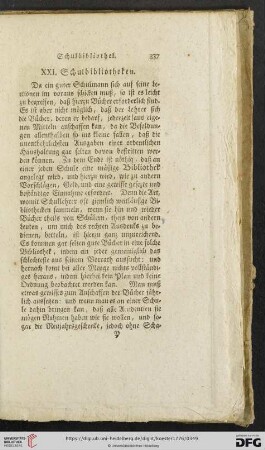 XXI. Schulbibliotheken