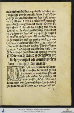 Ettlich exempel oder wunderzeichen von dem psalter.